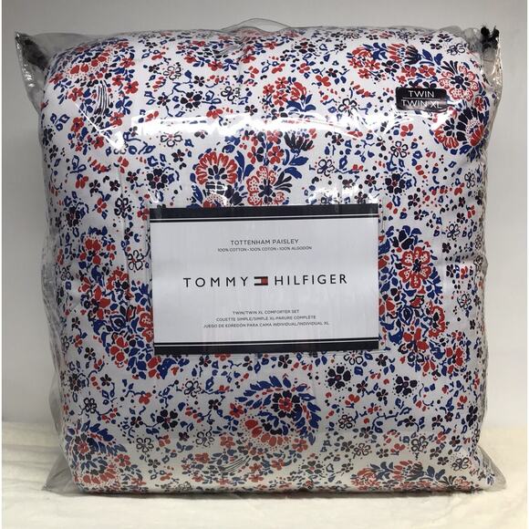 Tommy Hilfiger Comforter Twin / XL Pillow Sham Tottenham Paisley Floral Bedding - Picture 2 of 5